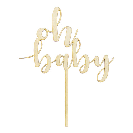 Cake topper Oh Baby Wood 17 cm