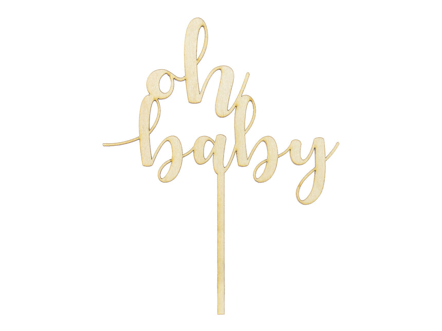 Cake topper Oh Baby Wood 17 cm