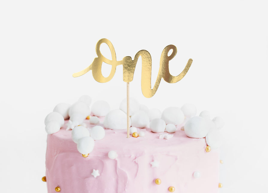 Cake topper 1 Anno Oro 19cm