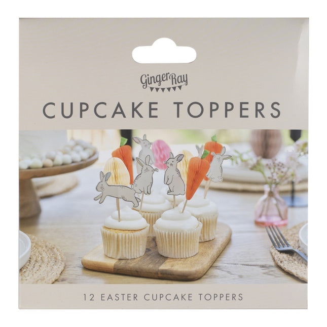 Topper per cupcake di Pasqua colorati 12 pezzi