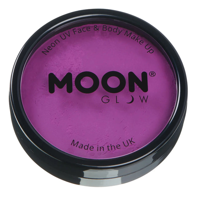 Moon Glow Neon UV Pro Face Paint Cake Pots Viola Intenso 36g