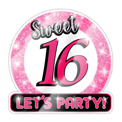 Cartello per porta 16 anni Sweet 16 Lets Party! 50cm