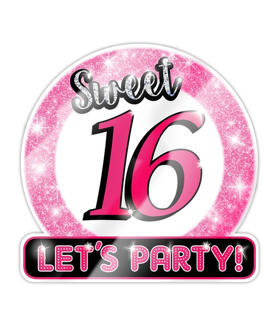 Cartello per porta 16 anni Sweet 16 Lets Party! 50cm