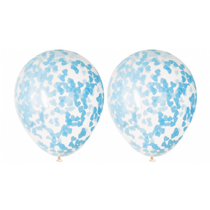 Palloncini a coriandoli Cuore Blu 40cm 5pz