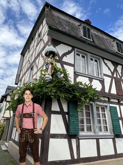 Kneebund lederhosen marrone