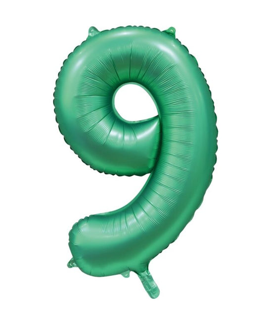 Palloncino figura verde 9 anni lucido 86 cm