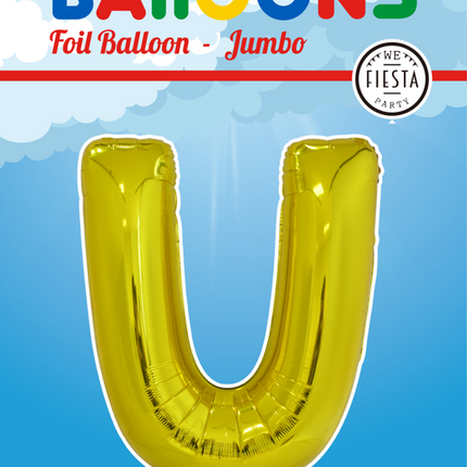 Palloncino Foil Lettera U Oro XL 102cm vuoto