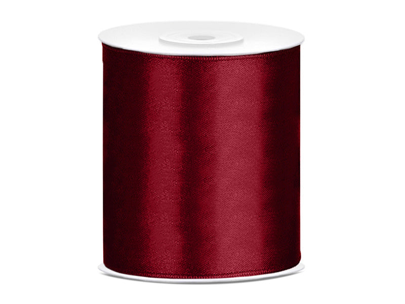 Nastro di raso rosso bordeaux 100mm 25m