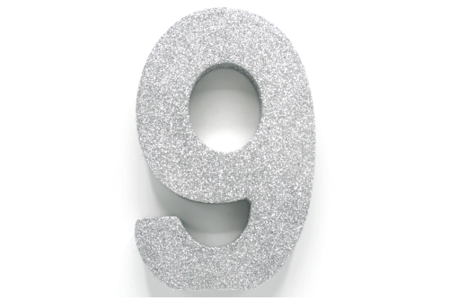 Decorazione da tavolo argentata Figura 9 Glitter 20,5 cm