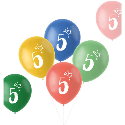 Palloncini 5 anni colorati 33cm 6pz