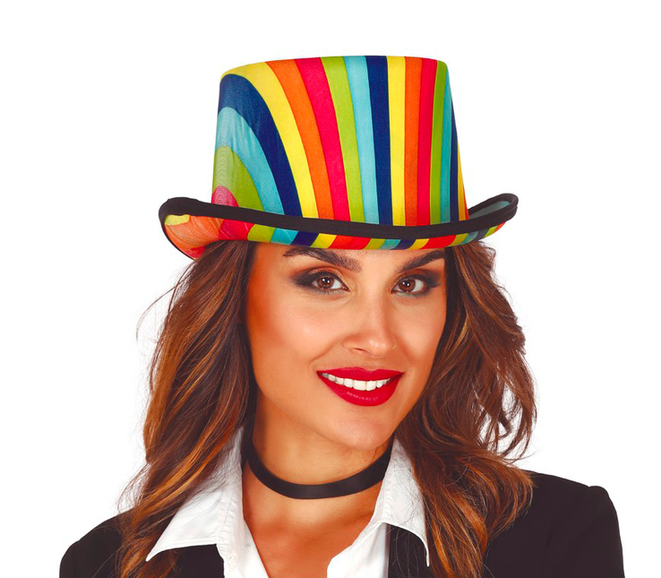 Cappello alto multicolore