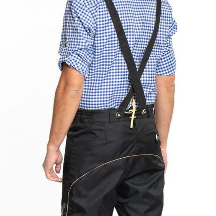 Lederhosen corti neri e bretelle