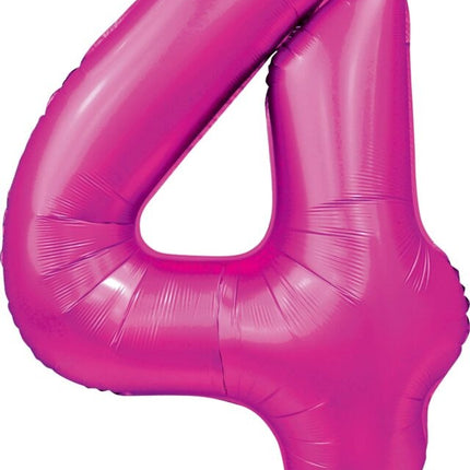 Palloncino Numero fucsia 4 anni lucido 86 cm