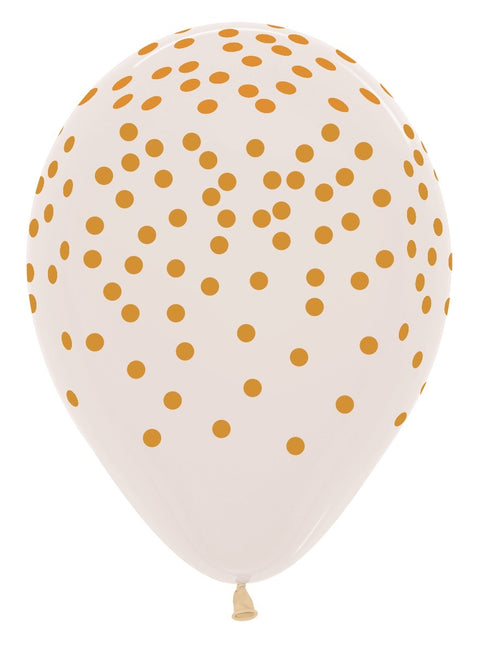 Palloncini Coriandoli Stampa Oro Trasparenti 30cm 25pz.