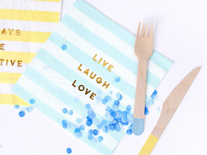 Tovaglioli azzurri Live Laugh Love 33cm 20pz