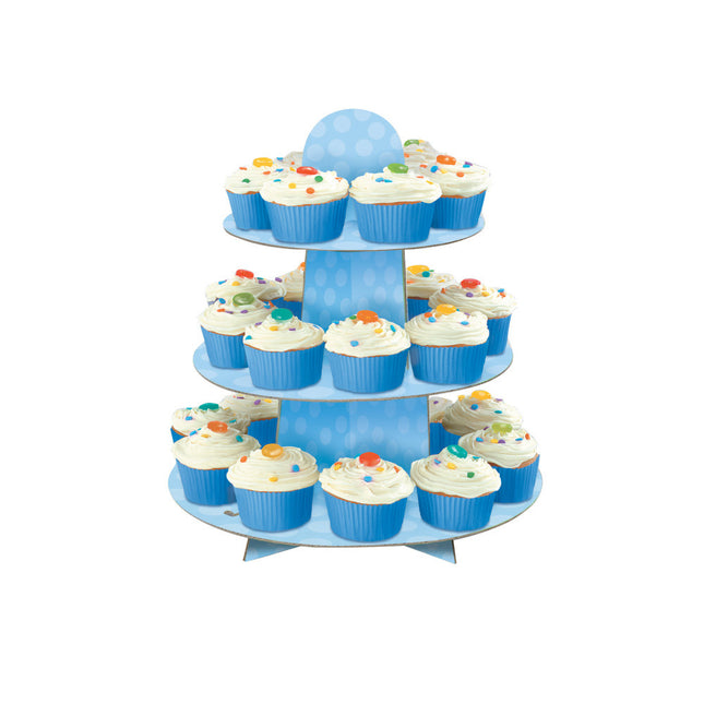 Cupcake Etagere Dots Blu 34cm