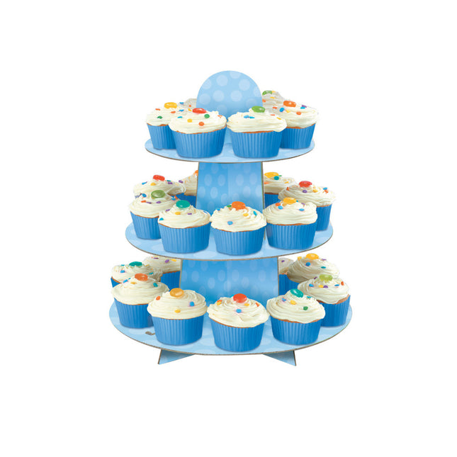 Cupcake Etagere Dots Blu 34 cm