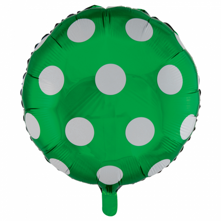 Palloncino ad elio a pois verde 45 cm vuoto