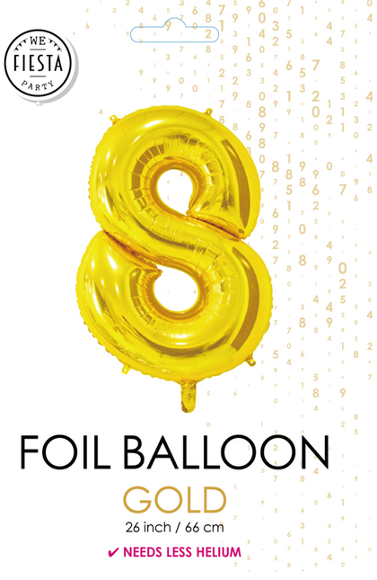 Pallone in foil Figura 8 Oro 66 cm