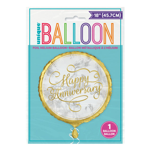 Palloncino ad elio Happy Anniversary 45cm vuoto