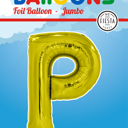 Palloncino in foil Lettera P Oro XL 102cm vuoto