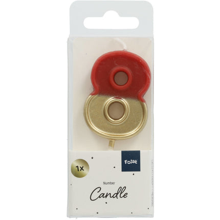 Candela 8 anni Retro Rosso 5cm