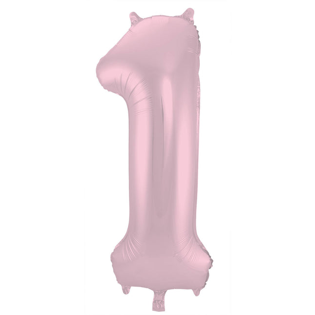 Palloncino Foil Figura 1 Rosa Pastello XL 86cm vuoto