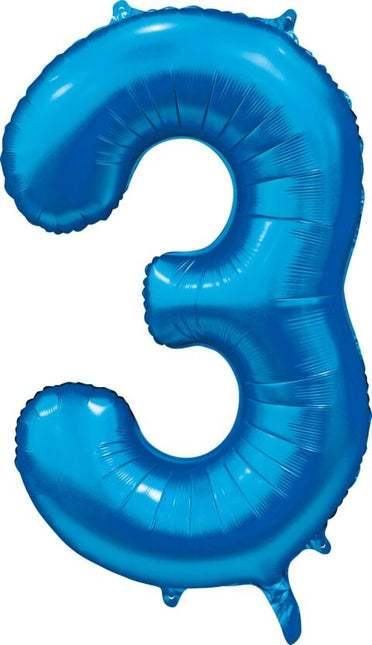 Palloncino figura blu 3 anni lucido 86 cm