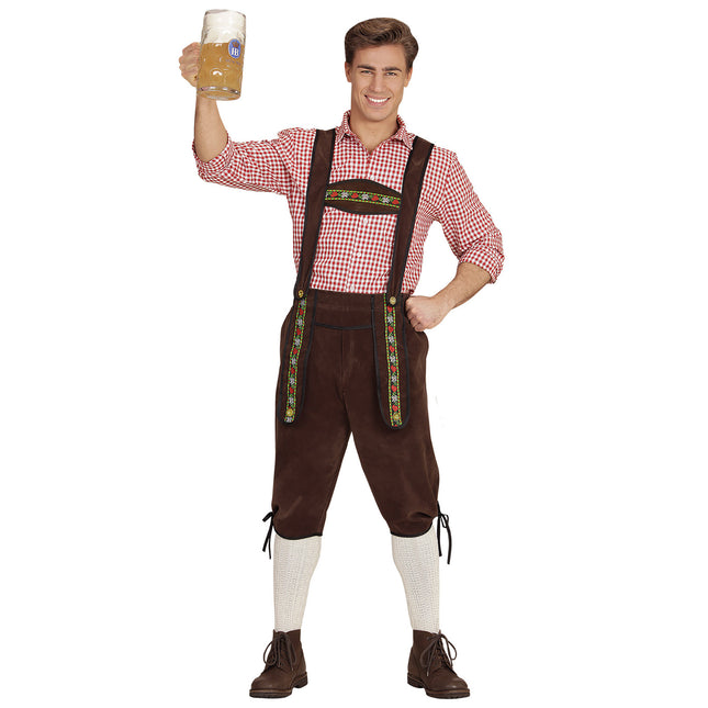 Lederhosen Oktoberfest Uomo Marrone