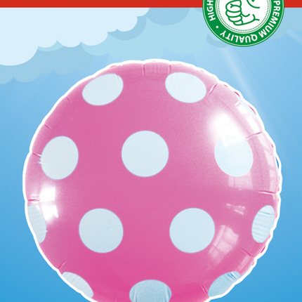 Palloncino ad elio a pois rosa chiaro 45 cm vuoto