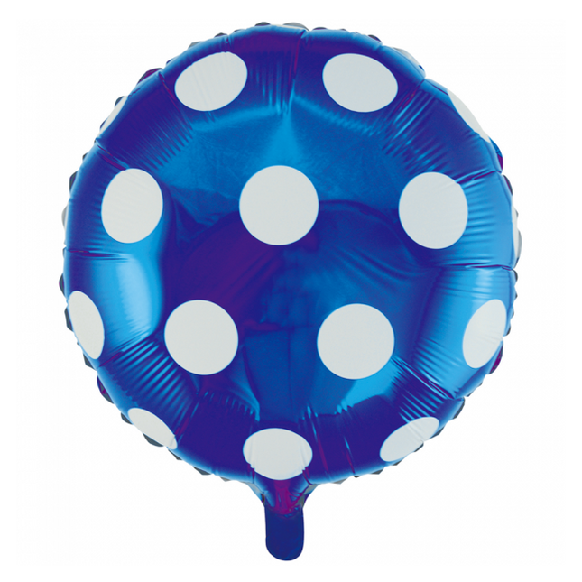 Palloncino ad elio a pois blu 45 cm vuoto