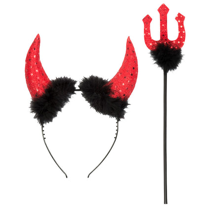 Halloween Devil Set Rosso Nero 2 pezzi