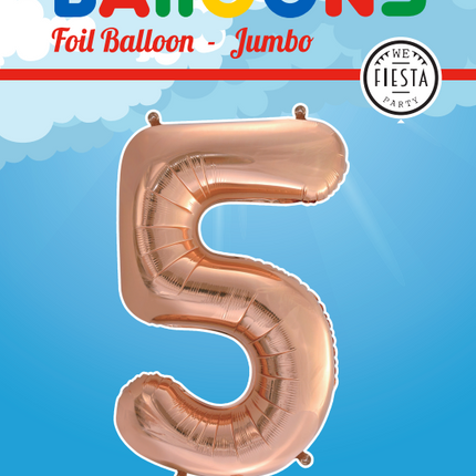 Palloncino in foil Figura 5 Rose Gold XL 86cm vuoto