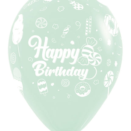 Palloncini Happy Birthday Sweet Pastel Matte Mix 30cm 25pz