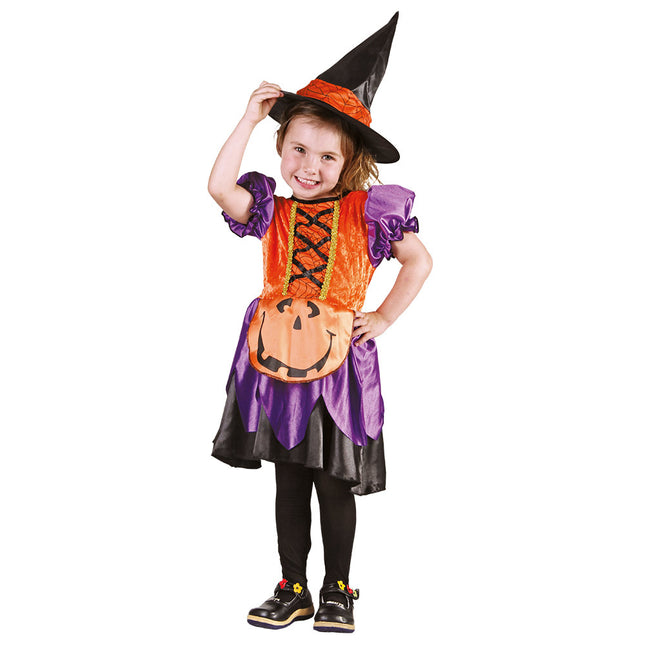 Costume da strega di Halloween Zucca Bambino 3/4 anni