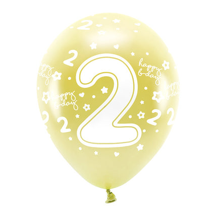 Palloncini 2 anni oro 33cm 6pz