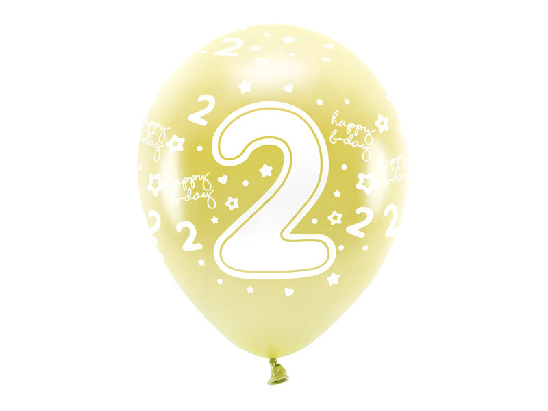 Palloncini 2 anni oro 33cm 6pz