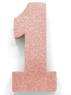 Decorazione da tavolo oro rosa Figura 1 Glitter 20,5 cm