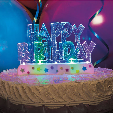 Cake topper Happy Birthday Lights 12,1 cm