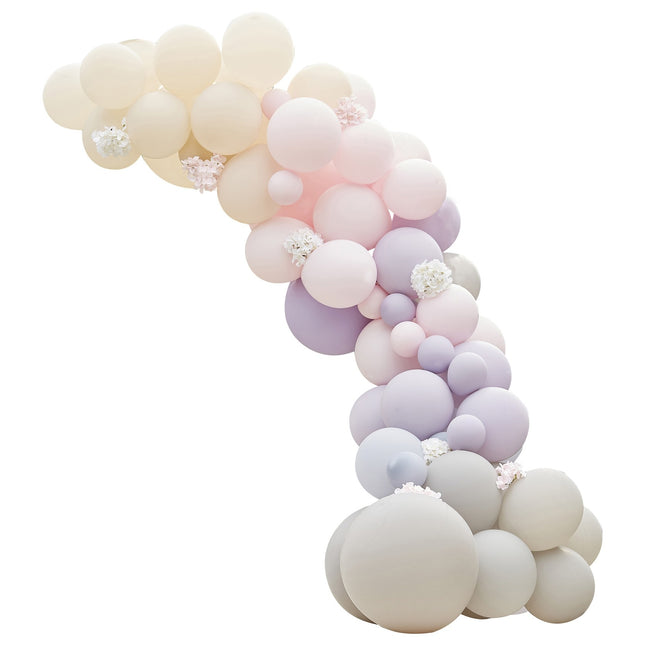 Arco di palloncini rosa grigio lilla XL set fai da te