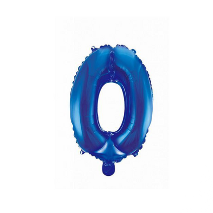 Palloncino in foil Figura 0 Blu 41cm con cannuccia