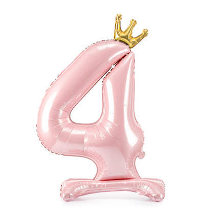 Palloncino Foil Figura 4 Rosa Chiaro Standard Vuoto 84cm