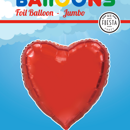 Palloncino ad elio Cuore Rosso XL Vuoto 92cm