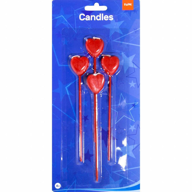 Candele a cuore 4 pezzi