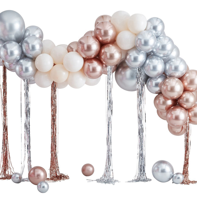 Arco di palloncini colorati metallizzati