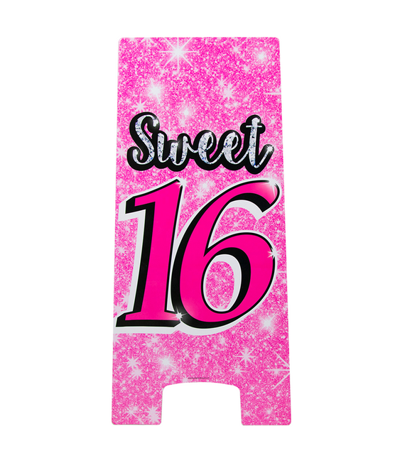 Cartello di avvertimento Sweet 16 Rosa 62,5 cm