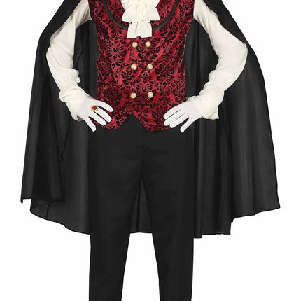 Costume da Vampiro Halloween Uomo Rosso Bianco