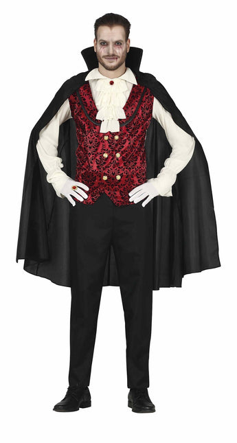 Costume da Vampiro Halloween Uomo Rosso Bianco