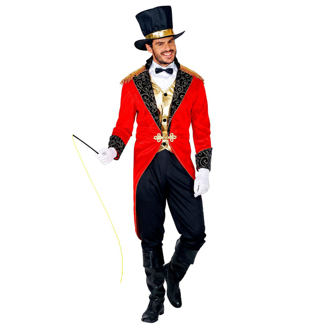 Costume da circo rosso nero uomo