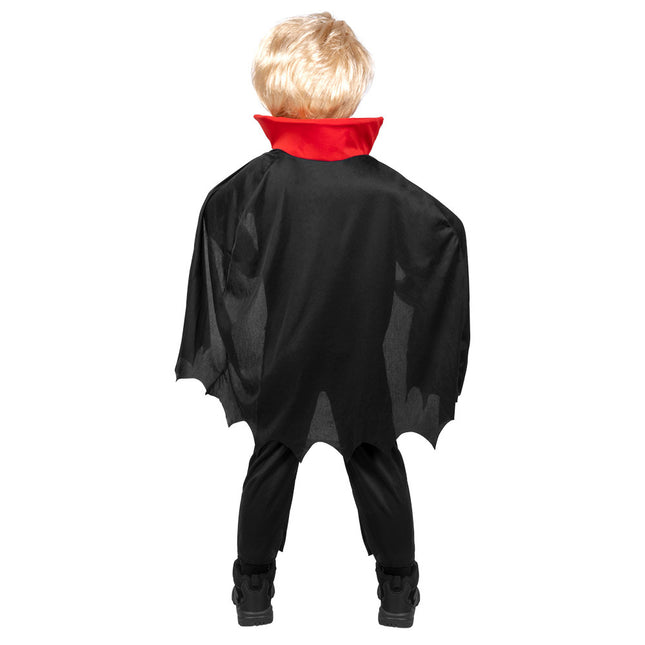 Costume da vampiro di Halloween rosso/nero bambino 3/4 anni